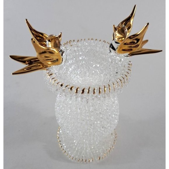 Plastic Bud Vase Glass Gold Birds W Bath Elegant Traditional Decorative Bold - Picture 2 of 4